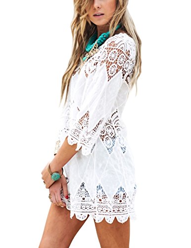 Jeasona Women’s Bathing Suit Cover up Lace Crochet Tunic Bikini Beach ...